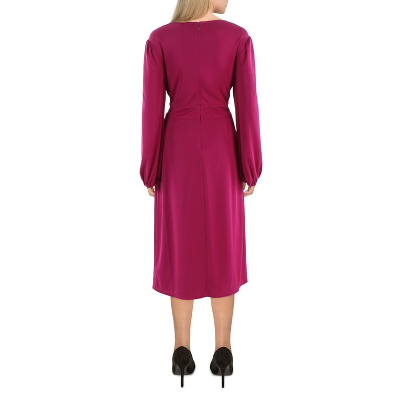 knee length couture dresses Ombre Metallic Tea Length Dress main image 1