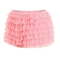 thumbnail image 6 of Women Sexy Ruffle Shorts With Bow Soild Color Party Shorts Short Skirt Low Waist Layered Shorts, 6 of 7