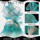 thumbnail image 2 of Cinta iridiscente plisada con volantes Ganeen, 32 yardas, organza verde, 2 of 6