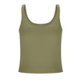 thumbnail image 5 of Trendy Queen Women's Tank Tops Double Lined Crop Sleeveless Going Out Camisole Women's Soft Stretch Tank Tops with Double Lined Construction Green XL, 5 of 7