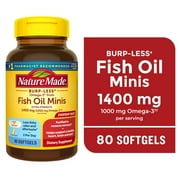 Nature Made Extra Strength Burp Less Omega 3 Fish Oil Supplements 1400 mg Minis Softgels, 80 Count