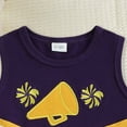 thumbnail image 4 of UAYOTSE Toddler Baby Girl Cheerleader Outfit Shirt Tops Skirt Set Cheer Outfit Halloween Cheerleading Clothes(12-18 Months,I254-Purple), 4 of 7