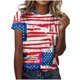 thumbnail image 1 of Blusa de manga corta con estampado de cuello redondo informal para mujer a la moda, Tops de verano Fridja ghk4905, 1 of 4