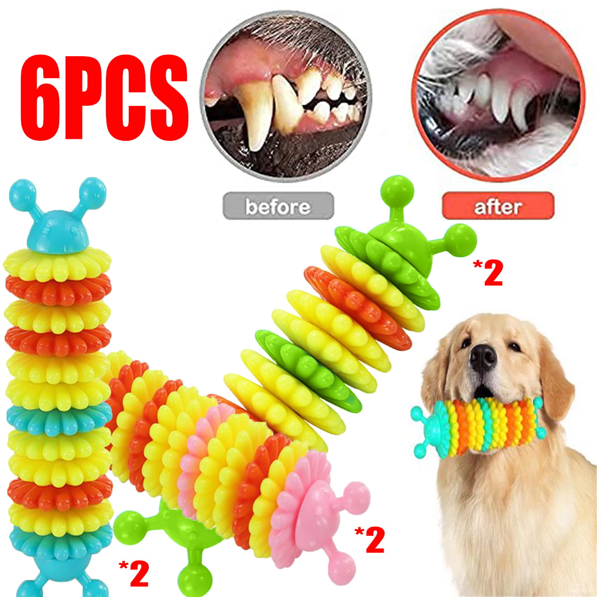 1Pcs Dog Toy Shaped Hard Rubber Chew Toy with Convex Design, Strong,  Interactive, for Large Small Dogs, Cleans Teeth and Massages Gums 