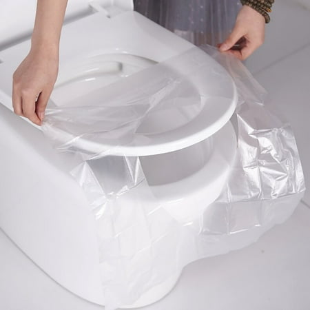 50Pcs/Pack Disposable Plastic Toilet Seat Cover Mat 100% Waterproof Toilet Paper Pad For For Travel/Home Bathroom