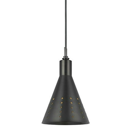 

9.8 Tall Metal Pendant with Brushed Steel Finish-Color:Oil Rubbed Bronze Finish:Brushed Steel Material:Metal Shape:Round Style:Lifestyle Wattage:60W