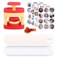 thumbnail image 1 of Badge Maker for Kids, DIY Pin Button Badge Maker Machine, Portable Badge Punch Kit with 48 Patterns Badges, 1 of 7