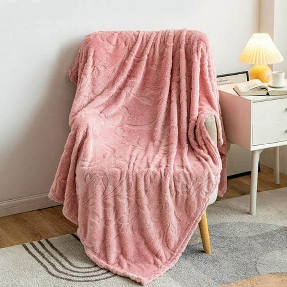 Jacquard Flannel Blanket | Soft Plush Sofa & Bed Throw | 100x70cm Winter Quilt for Office & Home Use | Gray Coffee Blue Green Khaki Pink Color Options