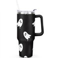 thumbnail image 2 of Happy Halloween Pumpkin Mug with Handle and Straws 40 oz Insulated Halloween Travel Cup Birthday Present for Men Dad Son Husband Gifts for Him/Her Water Bottle, 2 of 7