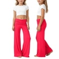 thumbnail image 3 of Nestiefly Gaucho Pants for Girls Wide Leg Capri Pants Ruched Waist Cropped Comfy Summer Casual Beach Coluttes Bottom Hot Pink 160, 3 of 8