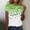 #086-Multicolor, variant on Haivin Ladies' St. Patrick's Day Printed Short Sleeved Round Neck Top