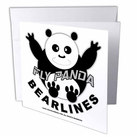 3dRose, Fly Panda, 12 Greeting Cards with envelopes