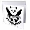 3dRose Fly Panda, Greeting Cards, 6 x 6 inches, set of 12