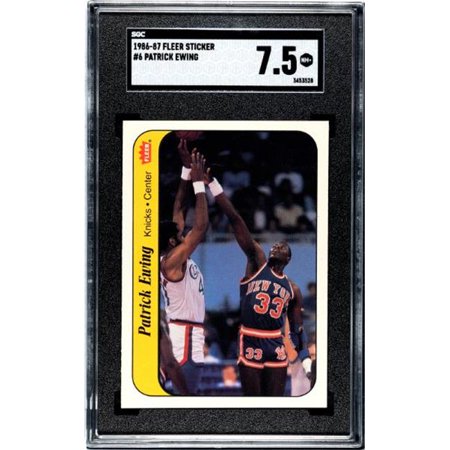 RDB Holdings & Consulting CTBL-040874 No.6 Patrick Ewing 1986-1987 Fleer NBA Rookie Sticker Card - SGC Graded 7.5 NM Plus York Knicks-HOF