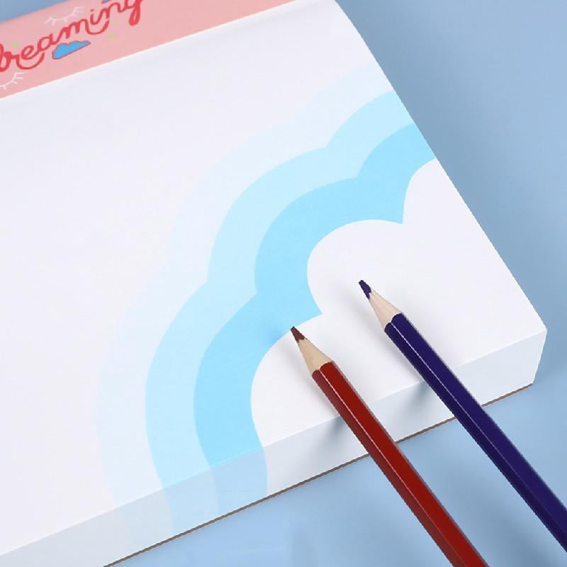 Zeiwohndc Selves-Stick Note Pad Removable Stick Memo Pad Simple Design Writing Notepads