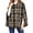 Gray, variant on Fall Winter Women Plaid Cape Coat Double Breasted Lapel Poncho Cloak Jacket