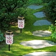 thumbnail image 4 of COEQINE Cross Solar Lights Outdoor Waterproof Cemetery Lights Solar Powered Grave Solar Lantern Outdoor Waterproof Walkway Lights for Lawn Garden Pathway, Pink Purple Floral Cross, 4 of 7