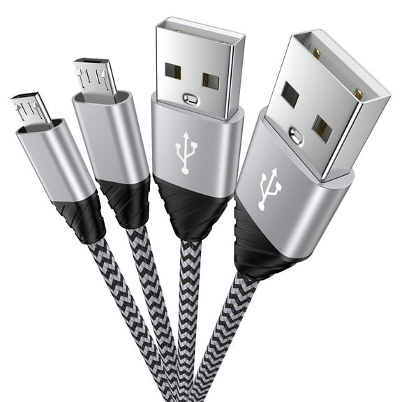 Hootek USB Charging Cable, 2 Pack Fast Charging Micro USB Charging Cord 6FT, Micro USB Cable Android Charging Cables, Phone Charger Cord High Speed Android Phone Charger Cable, White