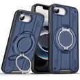 thumbnail image 1 of KOMI Magnetic Case for iPhone 16E / iPhone SE4, Rotatable Ring Holder Stand Phone Cover Heavy Duty Drop Protection Shell Blue, 1 of 5