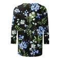 thumbnail image 5 of Fesfesfes T Shirt Pack Women's Summer Casual Crewneck 3/4 Sleeve T-Shirts Floral Print Fit Basic Tops Tees Blouses 12(XXL), 5 of 6