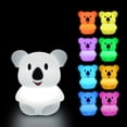 thumbnail image 2 of LED Cute Koala Colorful Night Light Kids Light Desktop Touch Bedside Lamp Soft Silicone Light Rechargeable For Baby Toddler, 2 of 9