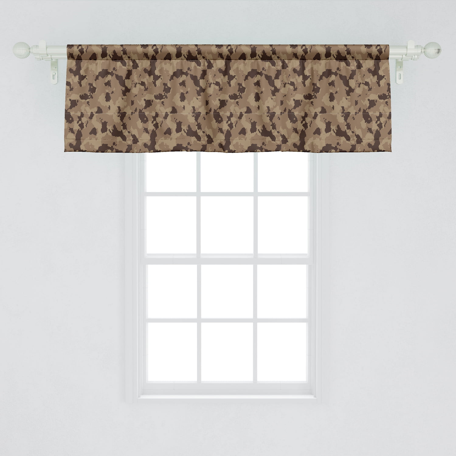 Ambesonne Camouflage Window Valance, Earth Tones Repetitive Camo ...