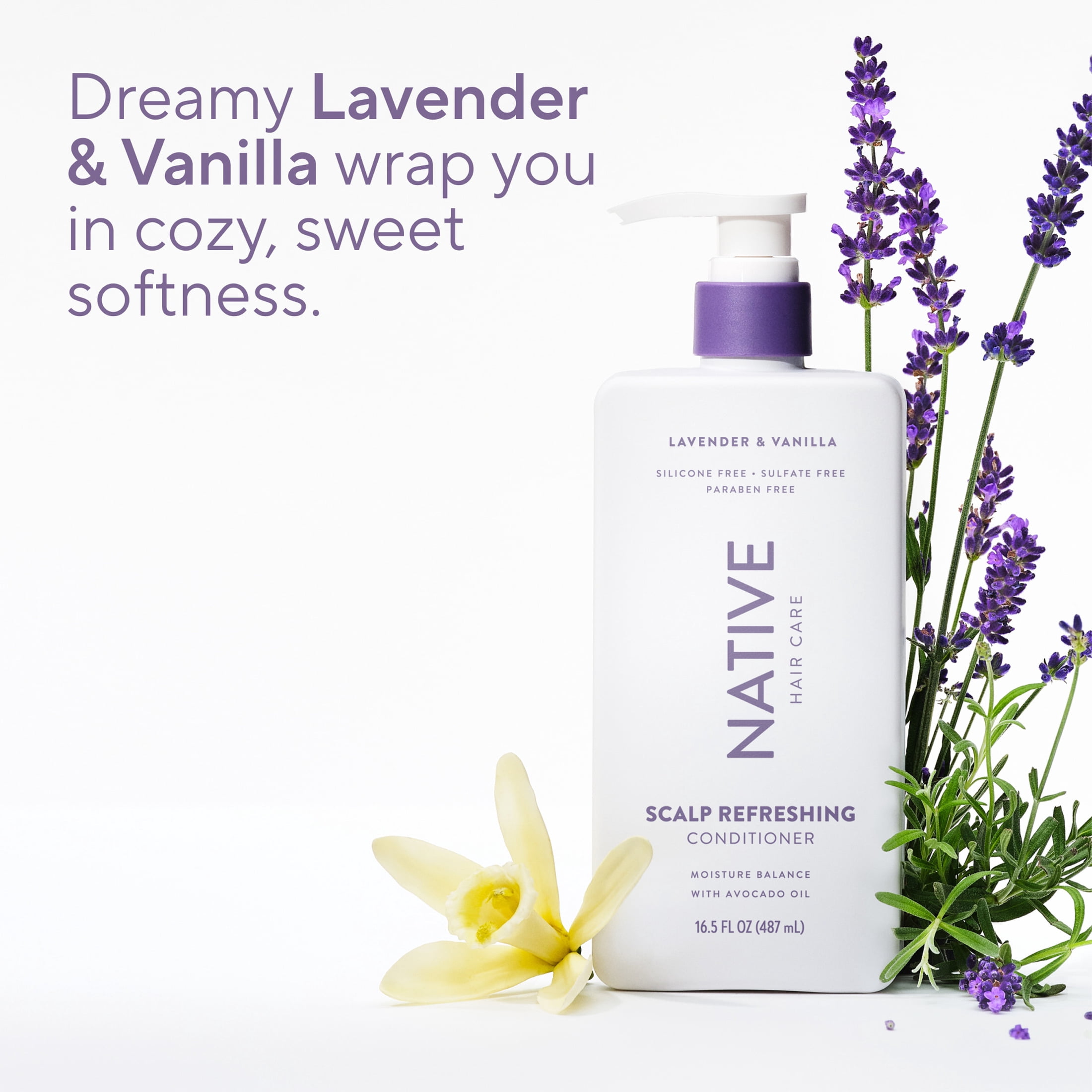 Native Scalp Refreshing Conditioner Lavender & Vanilla Cloud with Avocado Oil, Sulfate Free 16.5 fl oz