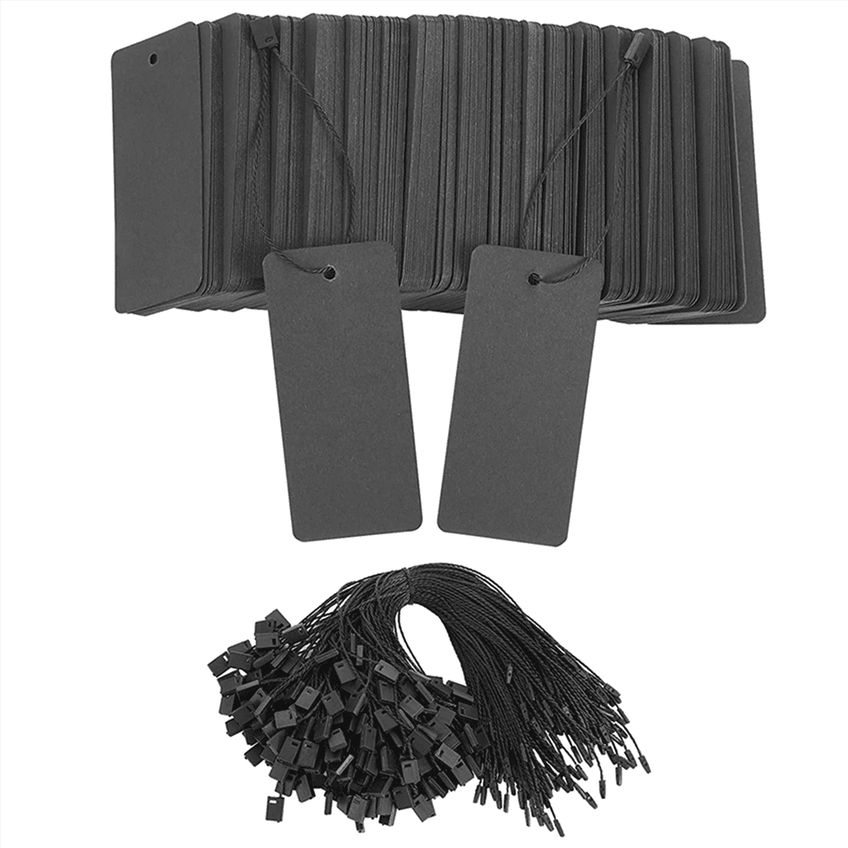 800 Set Black Price Tags with String Gift Tags with Pins Custom Clothing Tags Black Kraft Paper Hang Tags