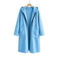 thumbnail image 4 of Womens Jackets Long Length Hooded Long Sleeve Pocket Zip-up Jacket, 4 of 6
