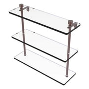 Foxtrot Collection 16-in Triple Tiered Glass Shelf in Antique Copper