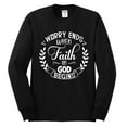thumbnail image 2 of Wild Bobby Worry Ends When Faith In God Begins Inspirational/Christian Men Long Sleeve Shirt, Black, Small, 2 of 5