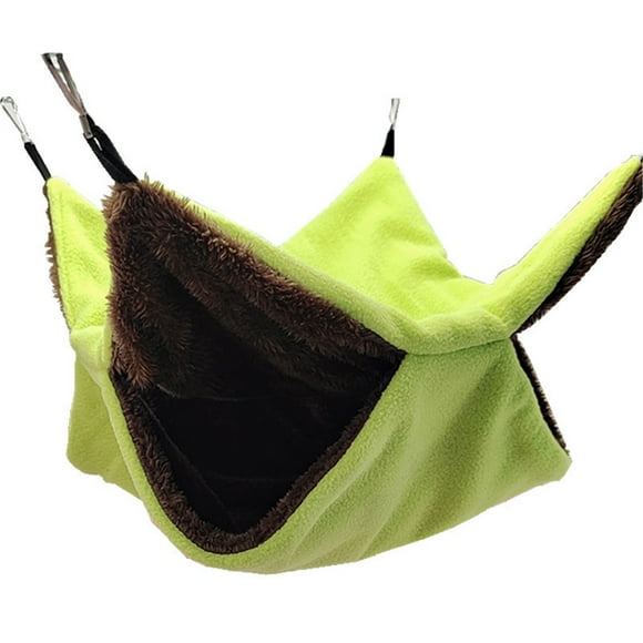 Billuyoard Cama jaula para hámster, hamaca cómoda e inodora no tóxica hecha de felpa para hámster, hamaca colgante para jaula para mascotas Hábitats y jaulas para animales pequeños verde