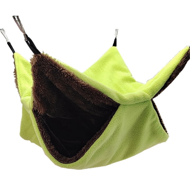 Greeniant Jaula pequeña para mascotas, hamaca colgante segura, exquisita artesanía, hamaca para hámster colgante, jaula para hámster, cama Hábitats y jaulas para animales pequeños verde