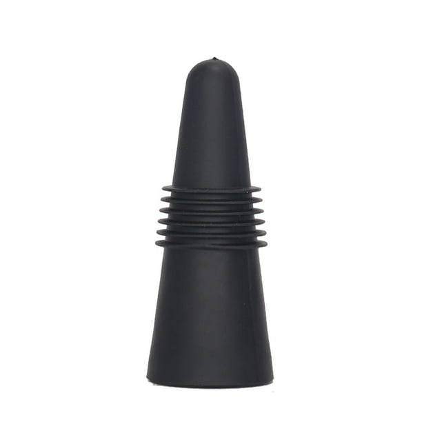 Naiovety Botellas de vino Tapones de silicona Botella de bebida de champán Tapón de acero inoxidable a prueba de fugas Forma de cono Beber Mostrada Negro