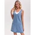 thumbnail image 2 of DARING DIVA Women's Loose Sleeveless Pinafore Mini Denim Dresses 2XL Sky Blue, 2 of 7
