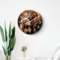 thumbnail image 4 of 14 Inch Wall Clock Battery Operated Silent Clock Decorative for Office, Kitchen, Outdoor, Living Room，Kitten in Hat Music Playing Guitar Watercolor Painting Pattern, 4 of 4