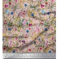 thumbnail image 1 of Soimoi Pink Cotton Duck Fabric Leaves & Floral Print Fabric by The Yard 42 Inch Wide, 1 of 1