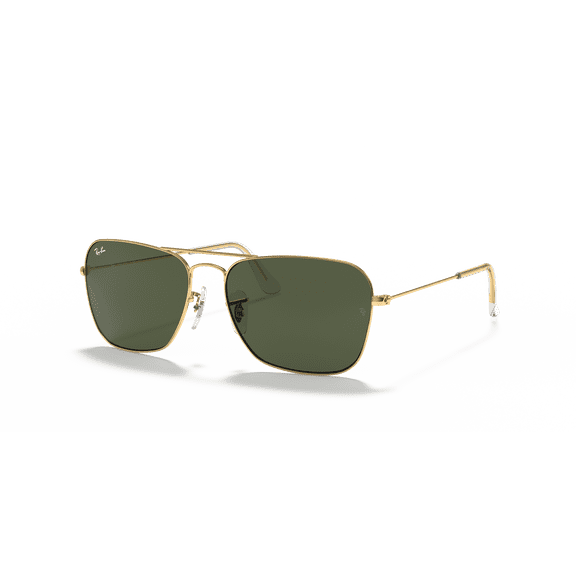 Ray-Ban Caravan RB3136 Square Sunglasses, Polished Arista Gold with G-15 Green Lenses