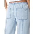 thumbnail image 6 of Celebrity Pink Women's and Women's Plus Drapey Wide Leg Jeans, Sizes XS-4X, 6 of 13