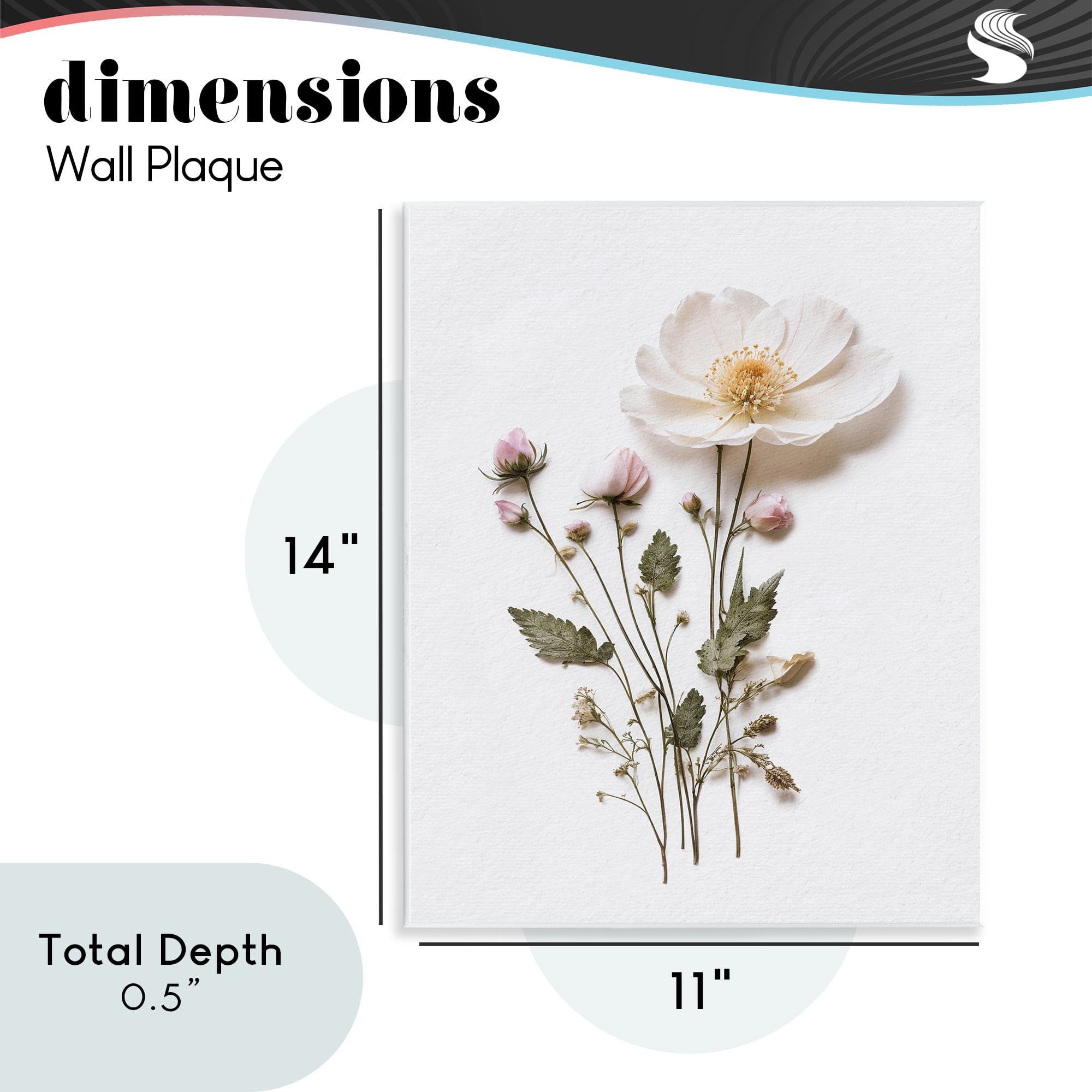 Simple Pressed Flowers Wall Plaque Art, design by Lettered and Lined