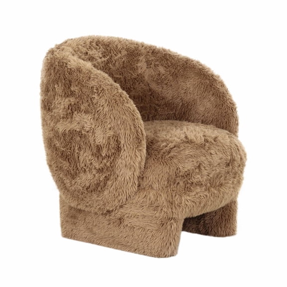 TOV Furniture Kiki Dark Taupe Vegan Shearling Accent Chair
