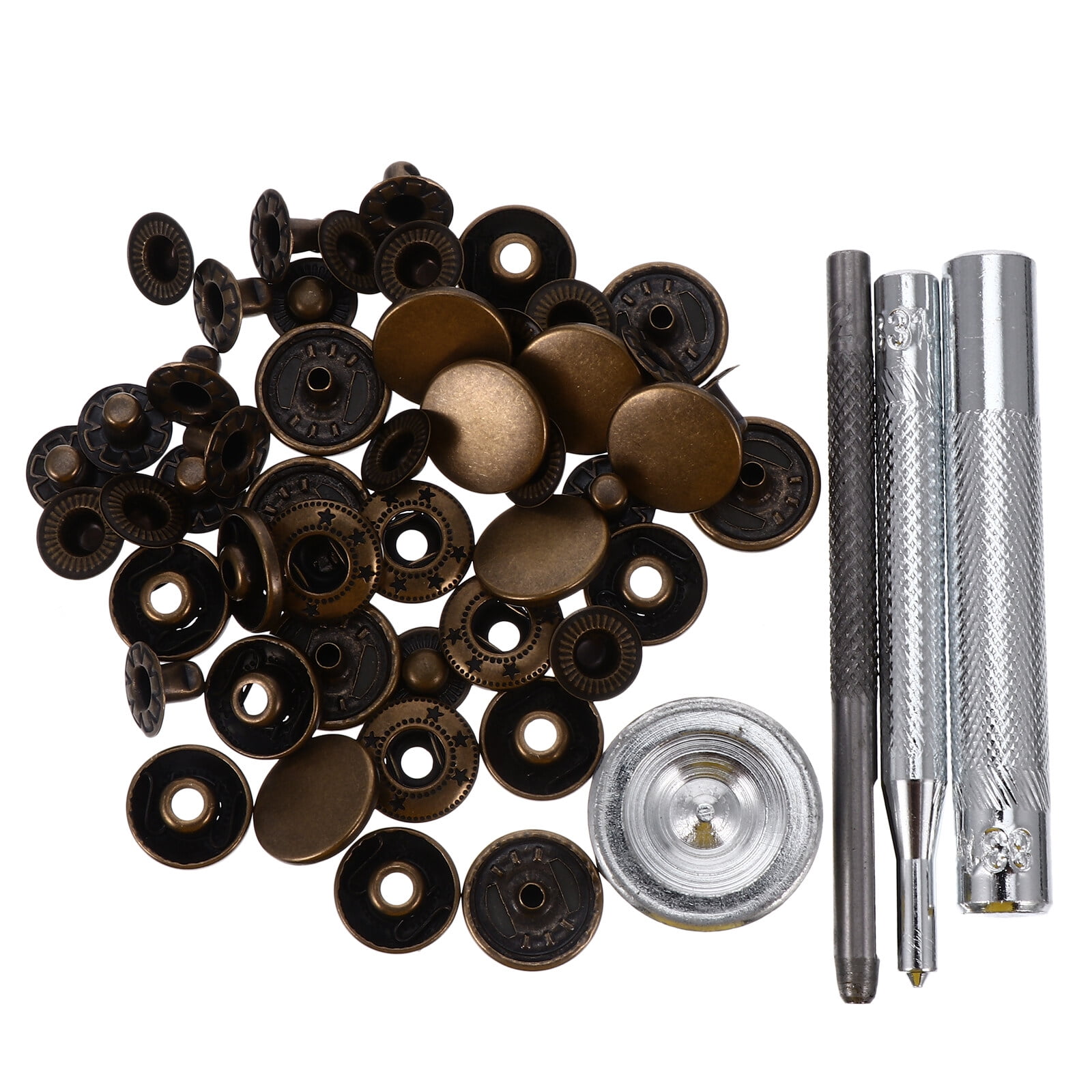 146 Set Snap Fasteners Kit + Leather Rivets, Snap Buttons Press Studs,  Double Cap Rivet With Fixing Tools For Leather