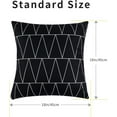 thumbnail image 2 of Set of 4 Decorative Geometric 18 x 18 Inches Throw Pillow Covers - Modern Pattern Linen Square Pillow Cushion Case for Sofa Couch Bed Home Outdoor Car (18" x 18", Black), 2 of 6