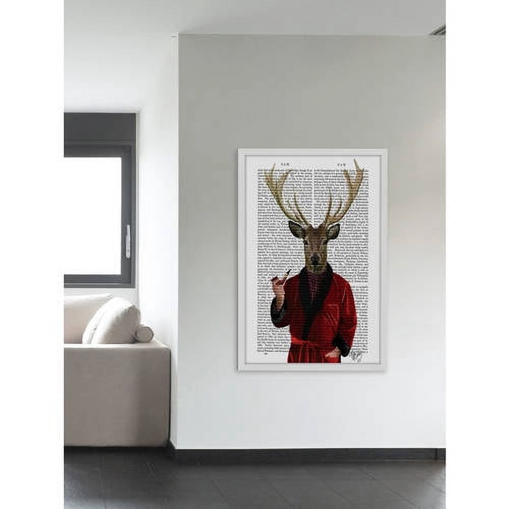 Marmont Hill "Deer in Smoking Jacket" Framed Painting Print