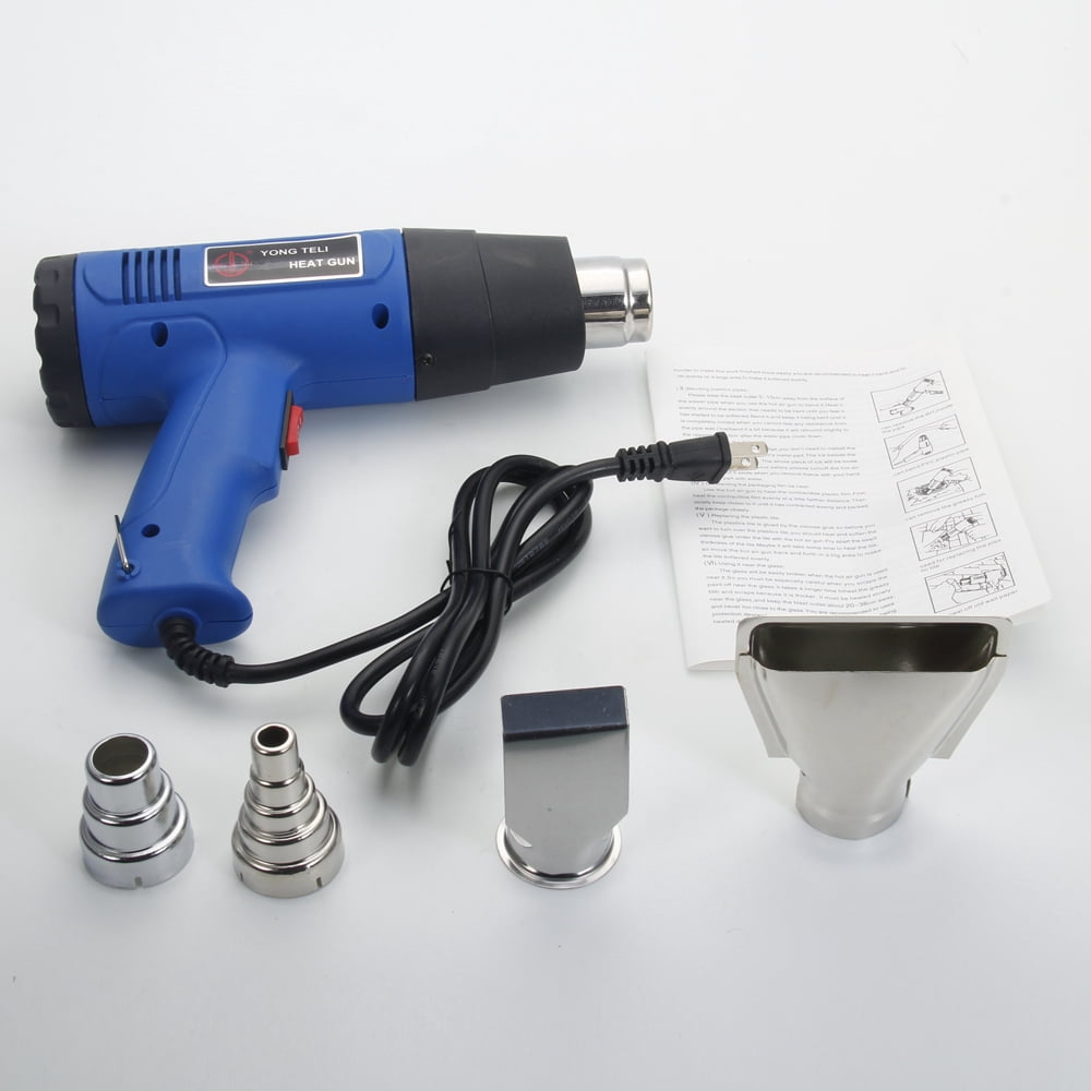 1500W Heat Gun Kit - Variable Temp 122°F To 1202°F, 4 Nozzles, Overheat Protection For DIY, Crafts & Shrinking PVC