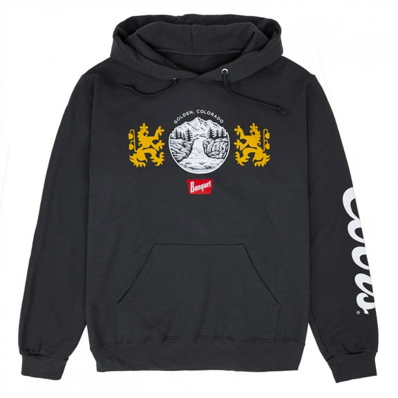 Coors Beer Banquet Waterfalls Dark Grey Hoodie-XLarge