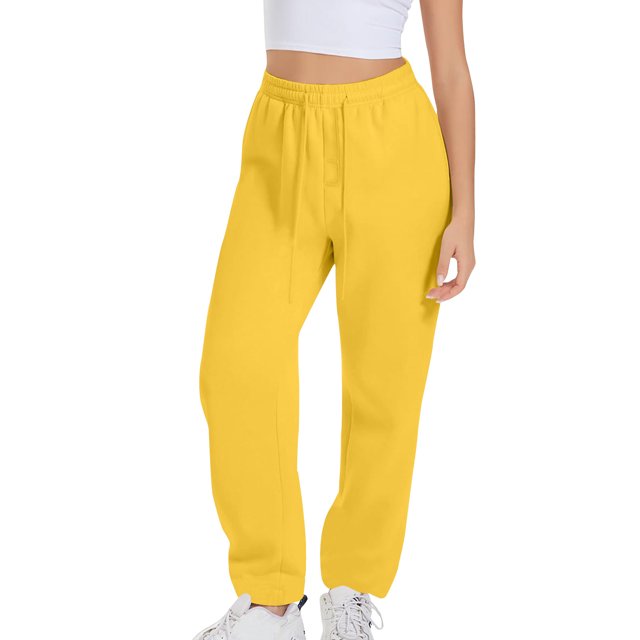 Abcnature Pantalon de Sport Décontracté Uni à Lacets Élastiques pour Femmes