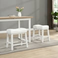 thumbnail image 2 of eHemco Heavy-Duty Padded Faux Leather Saddle Seat Kitchen Counter Height Barstools, 18.9 Inches, White, Set of 2, 2 of 7