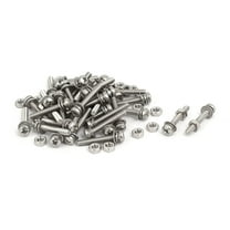 M3x20mm 304 Stainless Steel  Pan Head Bolt Screw Nut w Washer 35 Sets