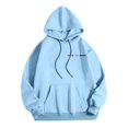 thumbnail image 4 of MHFRRA Sudadera con Capucha con Estampado de Letras para Un Uso Diario Cómodo, Ideal para Salidas Informales y Capas Elegantes Azul, 4 of 5